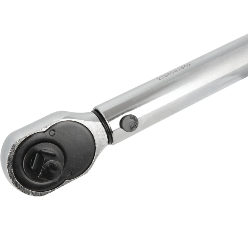 Performance Tool Torque Wrench, Dr.click, Clicking Type, 3/4 Inch Drive, 10 to 80 Foot Pound Torque, Silver/ Polished Chrome Plated – M238