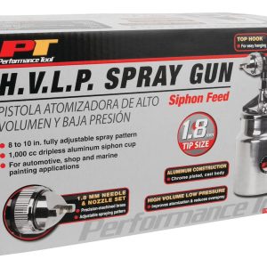 Performance Tool Spray Gun, Use to Spray Paint, 1.8 Millimeter Tip, Hvlp Spray Cap, Adjustable Spray Pattern, Siphon Feed – M576DB