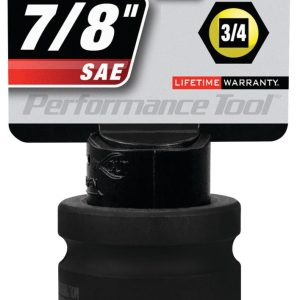 Performance Tool Socket, 3/4 Inch Drive, 7/8 Inch, Standard, Impact Socket, 6 Point, Black Oxide, Chrome Molybdenum Steel, Single – M740-28