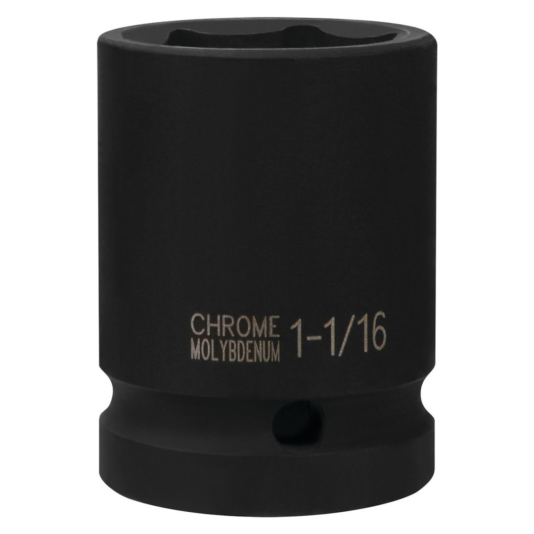 Performance Tool Socket, 3/4 Inch Drive, 1-1/16 Inch, Standard, Impact Socket, 6 Point, Black Oxide, Chrome Molybdenum Steel, Single – M740-34