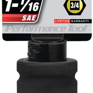 Performance Tool Socket, 3/4 Inch Drive, 1-1/16 Inch, Standard, Impact Socket, 6 Point, Black Oxide, Chrome Molybdenum Steel, Single – M740-34