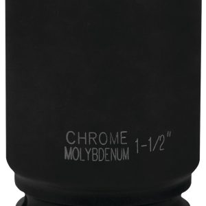 Performance Tool Socket, 1 Inch Drive, 1-1/2 Inch, Standard, Deep Impact Socket, 6 Point, Black, Chrome Molybdenum Steel, Single – M747-30