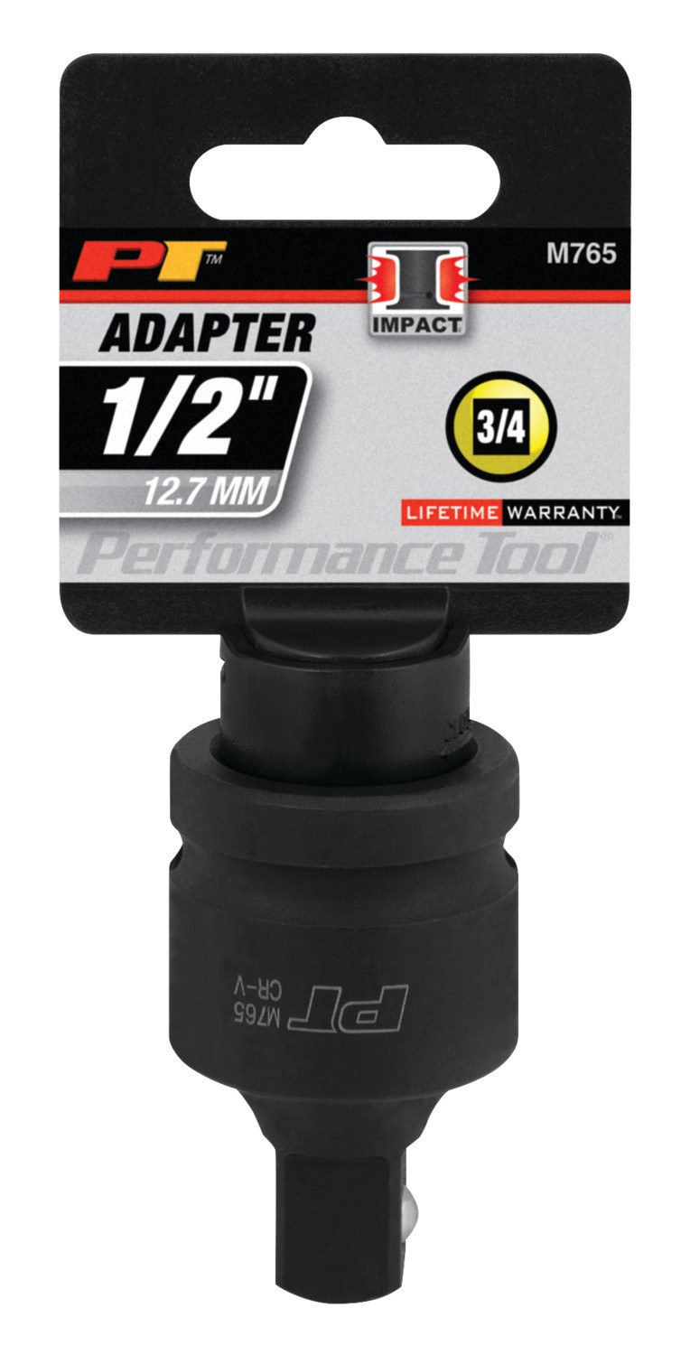 Performance Tool Socket Adapter, 3/4 Inch Female X 1/2 Inch Male, Chrome Vanadium Steel, Single, Impact Adapter – M765