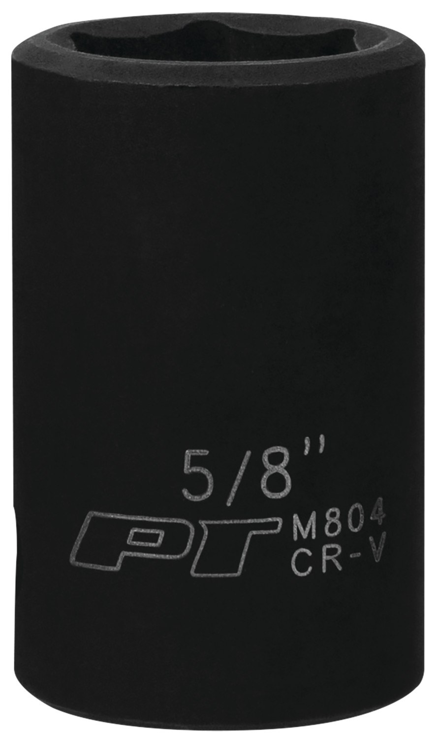 Performance Tool Socket, 1/2 Inch Drive, 5/8 Inch, Standard, Impact Socket, 6 Point, Chrome Vanadium Steel, Single – M804