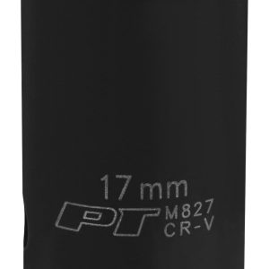 Performance Tool Socket, 1/2 Inch Drive, 17 Millimeter, Metric, Impact Socket, 6 Point, Chrome Vanadium Steel, Single – M827