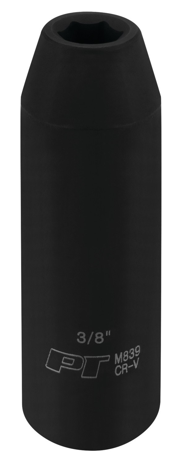 Performance Tool Socket, 1/2 Inch Drive, 3/8 Inch, Standard, Deep Impact Socket, 6 Point, Chrome Vanadium Steel, Single – M839