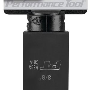 Performance Tool Socket, 1/2 Inch Drive, 3/8 Inch, Standard, Deep Impact Socket, 6 Point, Chrome Vanadium Steel, Single – M839