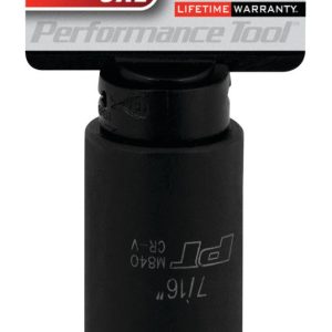 Performance Tool Socket, 1/2 Inch Drive, 7/16 Inch, Standard, Deep Impact Socket, 6 Point, Chrome Vanadium Steel, Single – M840