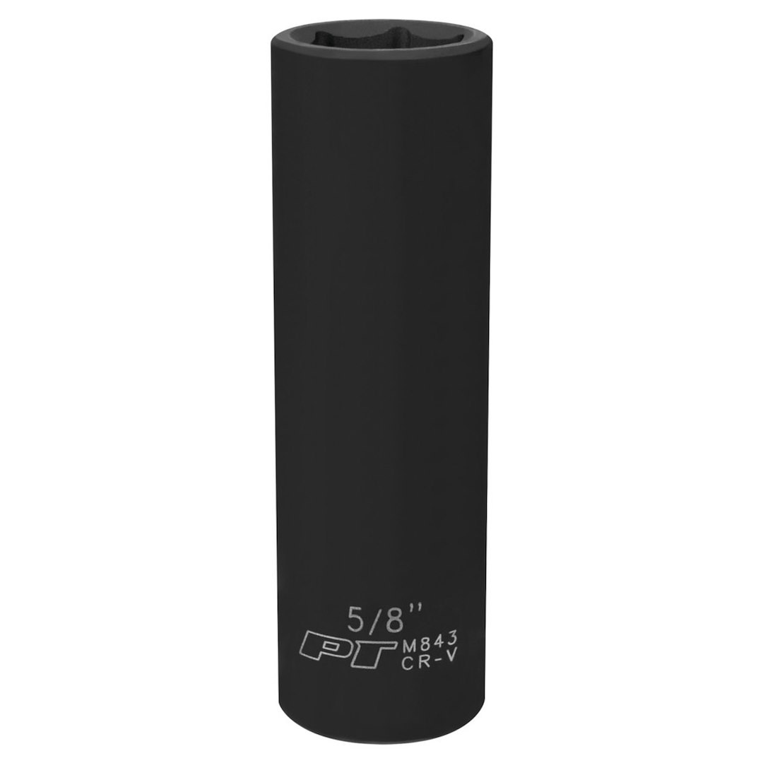 Performance Tool Socket, 1/2 Inch Drive, 5/8 Inch, Standard, Deep Impact Socket, 6 Point, Chrome Vanadium Steel, Single – M843