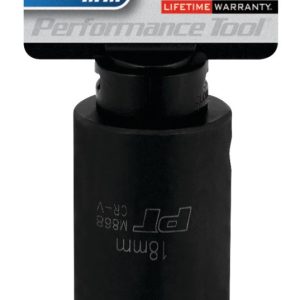 Performance Tool Socket, 1/2 Inch Drive, 18 Millimeter, Metric, Deep Impact Socket, 6 Point, Chrome Vanadium Steel, Single – M868