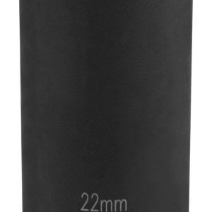 Performance Tool Socket, 1/2 Inch Drive, 22 Millimeter, Metric, Deep Impact Socket, 6 Point, Chrome Vanadium Steel, Single – M872