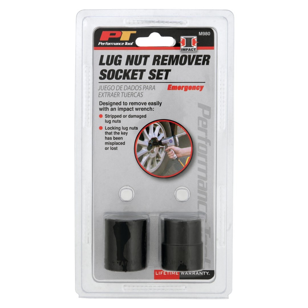 Performance Tool Stripped Lug Nut Socket, Use to Remove Damaged Lug Nuts and Locking Lug Nuts When Key Is Lost – M980