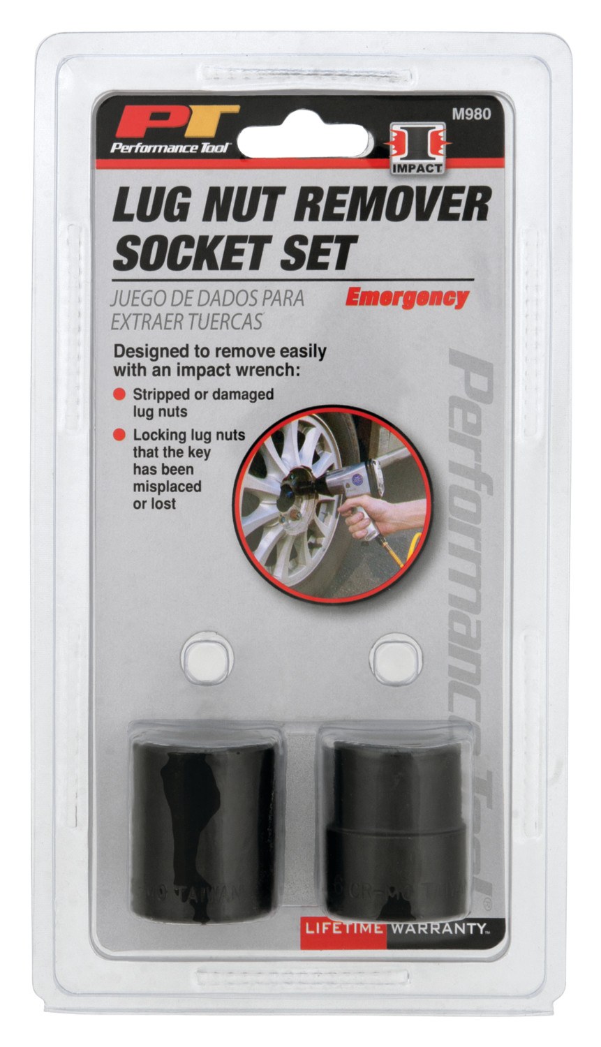 Performance Tool Stripped Lug Nut Socket, Use to Remove Damaged Lug Nuts and Locking Lug Nuts When Key Is Lost – M980