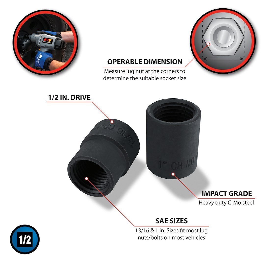 Performance Tool Stripped Lug Nut Socket, Use to Remove Damaged Lug Nuts and Locking Lug Nuts When Key Is Lost – M980
