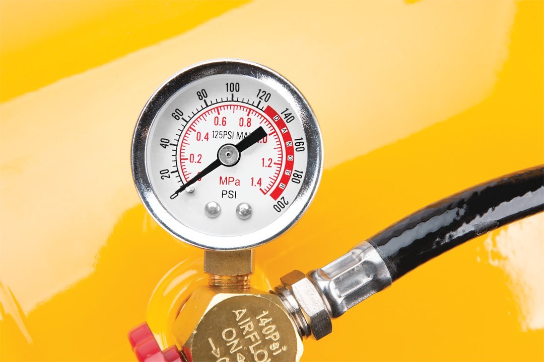 Performance Tool Air Tank, 5 Gallon, Yellow, With Handle, 125 Maximum PSI, Safety Pressure Bypass Valve with Manual Override – W10005
