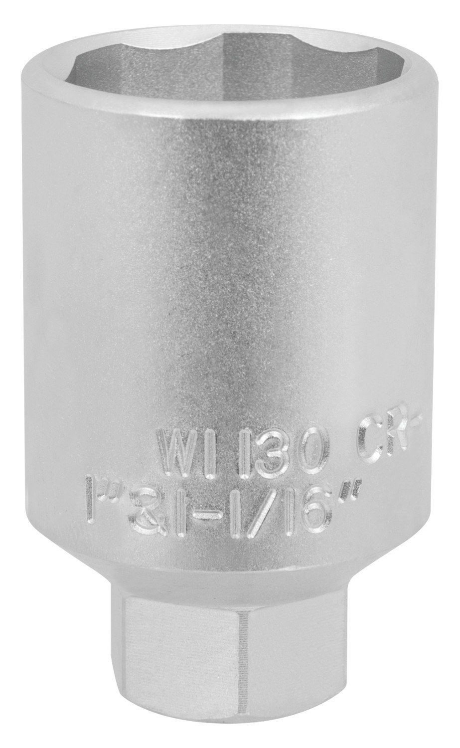Performance Tool Socket, 3/8 Inch Drive, 1 Inch/ 1-1/16 Inch, Standard, Oil Sender Unit Socket, Chrome Plated, Chrome Vanadium Steel, Single – W1130
