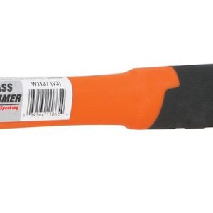 Performance Tool Hammer, 16 Ounce Weight, Solid Brass Face, 11 Inch Handle, High Visibility Fiberglass Handle with Rubber Grip – W1137