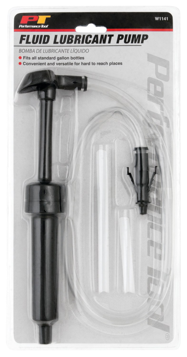 Performance Tool Dispensing Pump, Fits All Standard Gallon Bottles, 1 Ounce Per Stroke, Plastic Body, With Hose – W1141