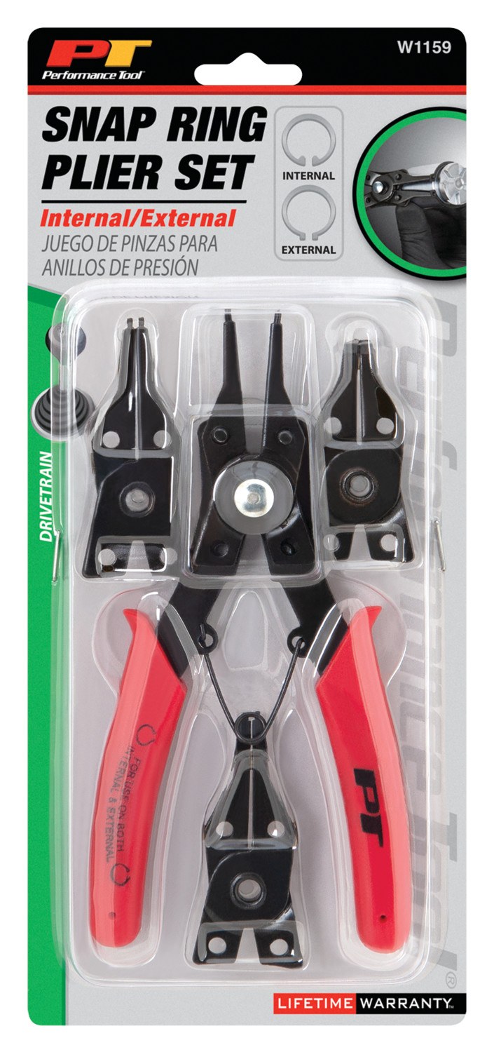 Performance Tool Pliers, Snap Ring, Vinyl Grip, Set of 5 – W1159