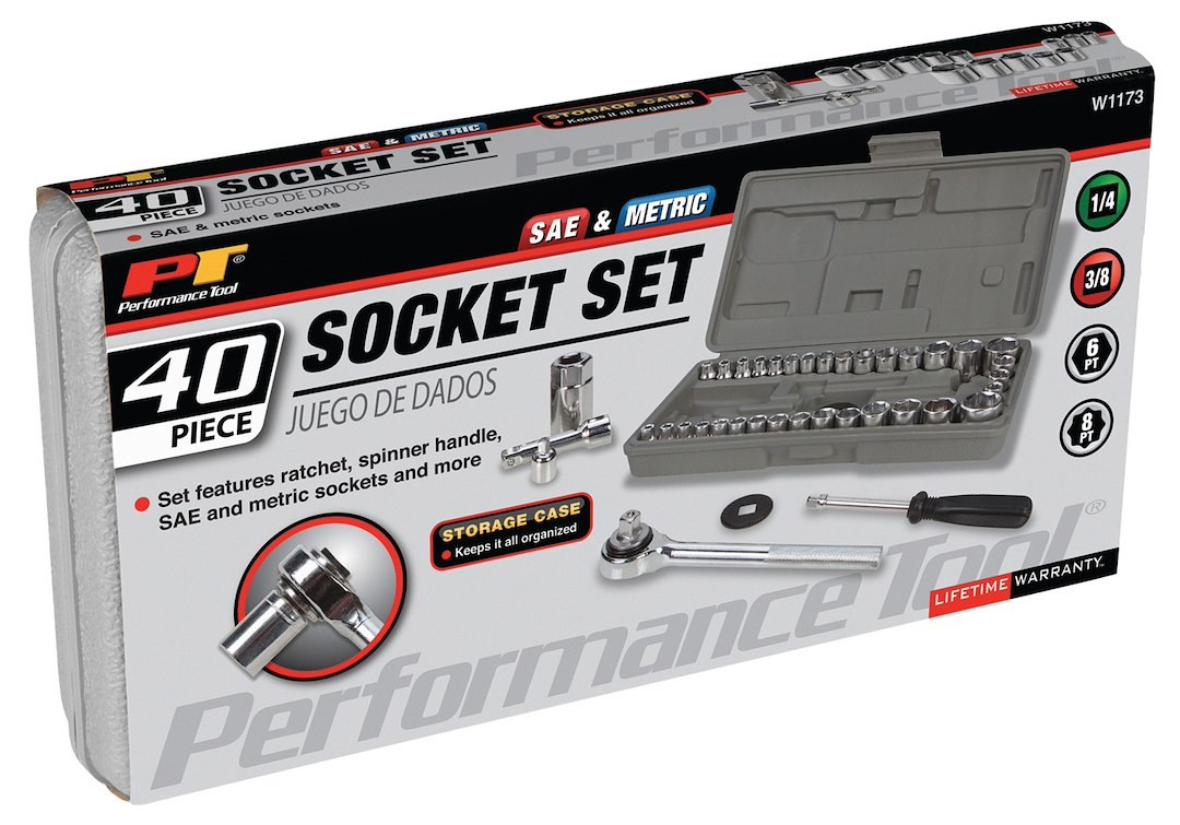 Performance Tool Socket Set, 1/4 Inch/ 3/8 Inch Drive – W1173
