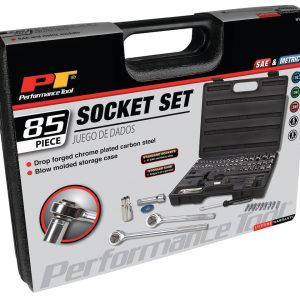 Performance Tool Socket Set, 1/4 Inch/ 3/8 Inch/ 1/2 Inch Drive, Carbon Steel – W1183