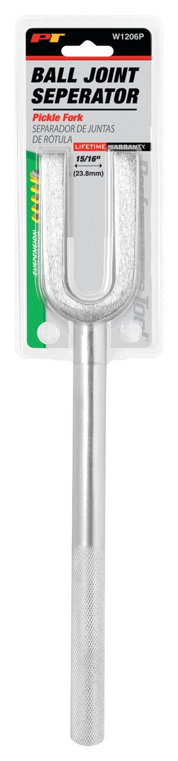 Performance Tool Pickle Fork, Use to Remove Ball Joint from Connecting Links, 15/16 Inch Opening Size, Drop Forged Steel, Knurled Grip Handle – W1206P