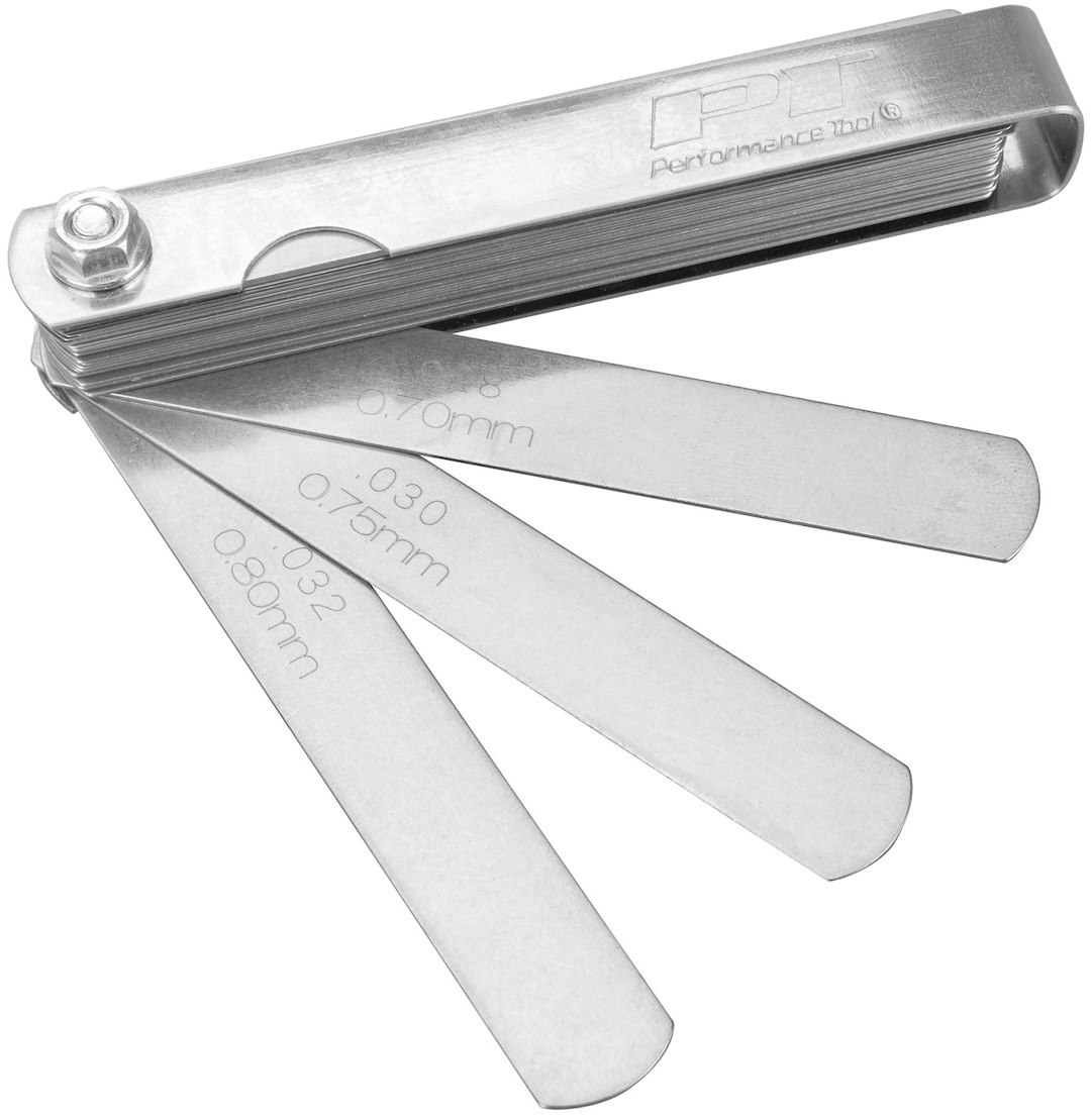 Performance Tool Feeler Gauge, 32 Blades/ 0.0015 to 0.035 Inch and 0.04 to 0.88 Millimeter, Brass – W125C
