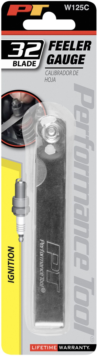 Performance Tool Feeler Gauge, 32 Blades/ 0.0015 to 0.035 Inch and 0.04 to 0.88 Millimeter, Brass – W125C