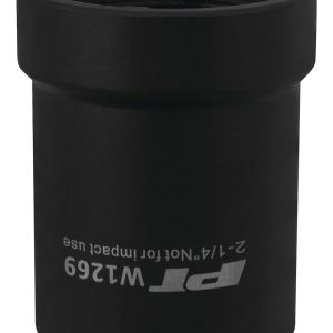 Performance Tool Spindle Nut Socket, 4-SLOT Front Axle, 1/2 Inch Drive, Black, Chrome Moly Alloy Steel – W1269