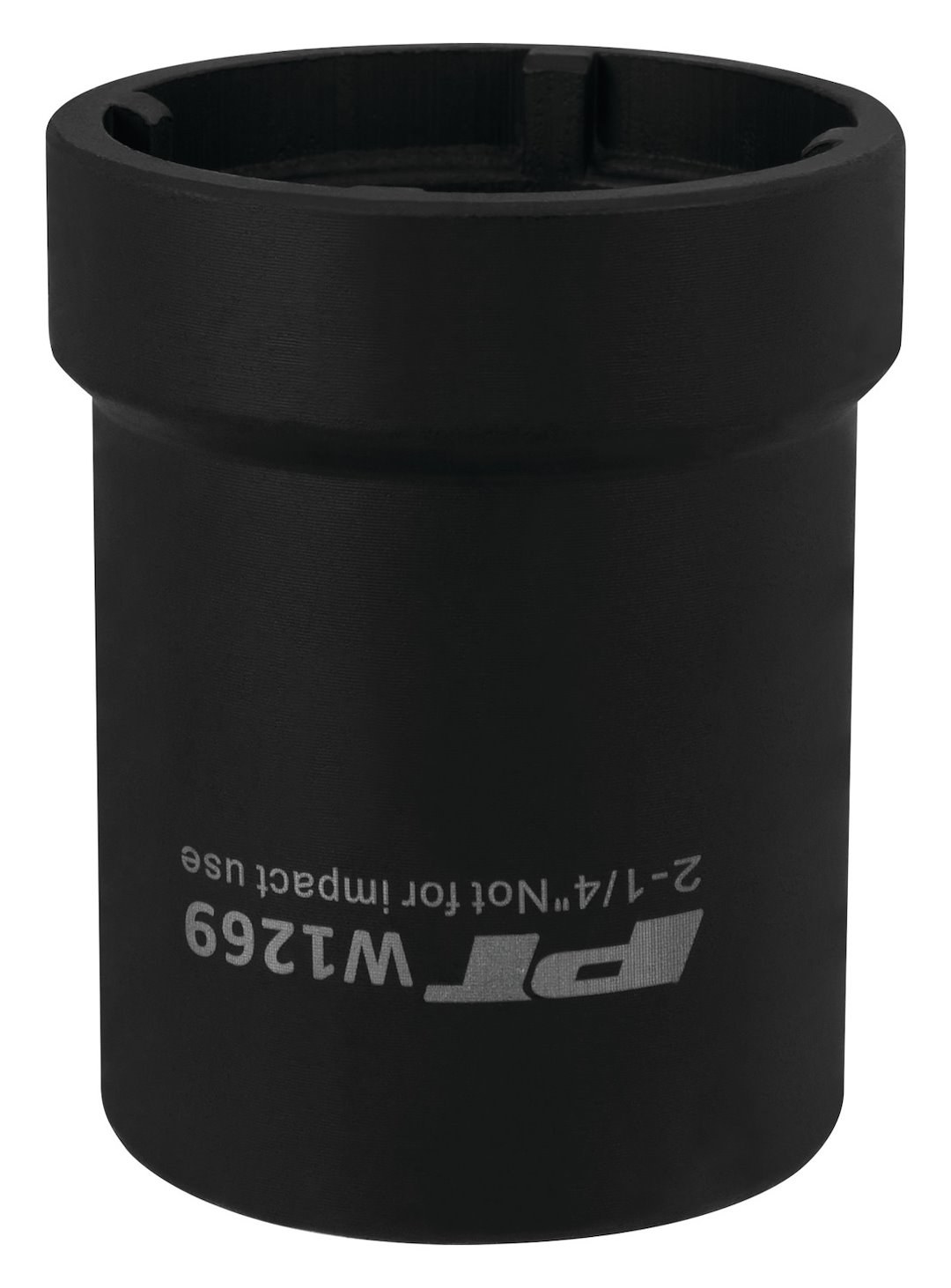 Performance Tool Spindle Nut Socket, 4-SLOT Front Axle, 1/2 Inch Drive, Black, Chrome Moly Alloy Steel – W1269