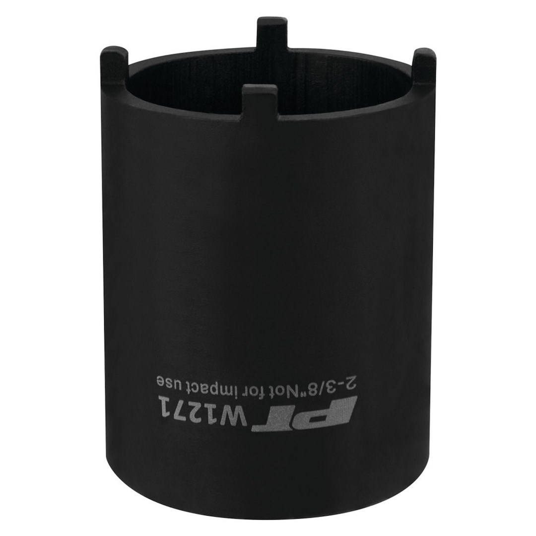 Performance Tool Spindle Nut Socket, 4-SLOT/ Dana 44 Front Axle, 1/2 Inch Drive, Black, Chrome Moly Alloy Steel – W1271