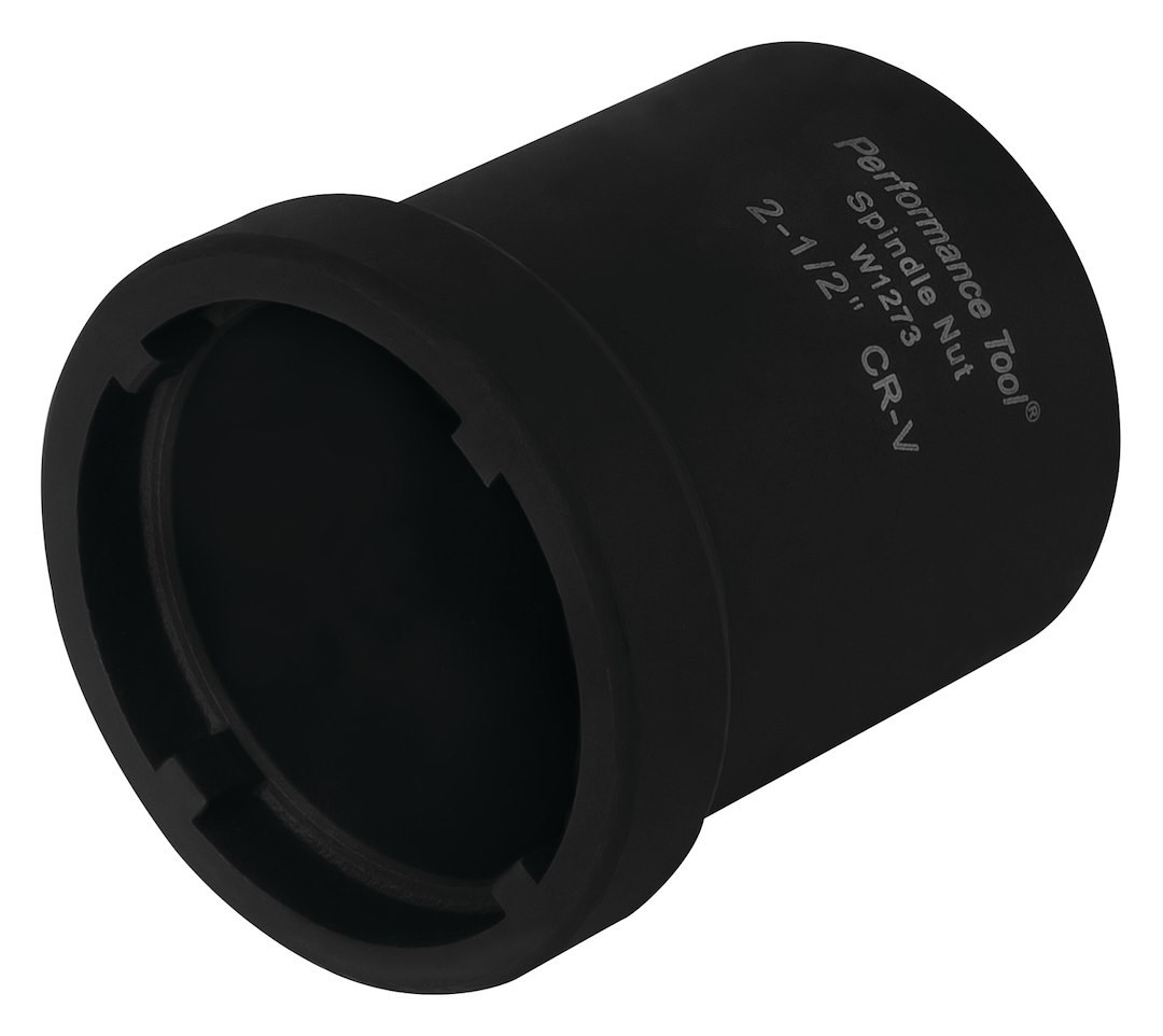 Performance Tool Spindle Nut Socket, 4 Slot, 2-1/2 Inch Drive, Black – W1273