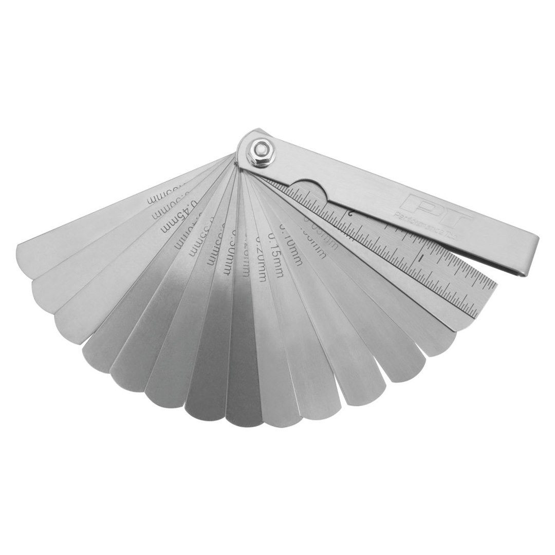 Performance Tool Feeler Gauge, 15 Blades/ 0.002 to 0.025 Inch and 0.05 to 0.63 Millimeter, 3 Inch Length, Steel – W131C