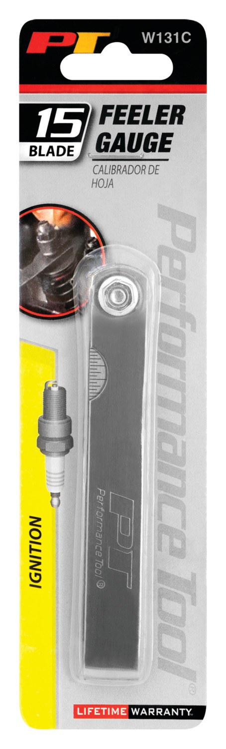 Performance Tool Feeler Gauge, 15 Blades/ 0.002 to 0.025 Inch and 0.05 to 0.63 Millimeter, 3 Inch Length, Steel – W131C