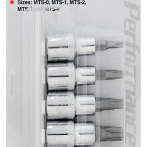 Performance Tool Socket Set, Mortorq ®, 3/8 Inch Drive, Mortorq Bit Socket, Heat Treated Alloy Steel Socket with Zinc Phosphate S2 Steel Bits – W13500