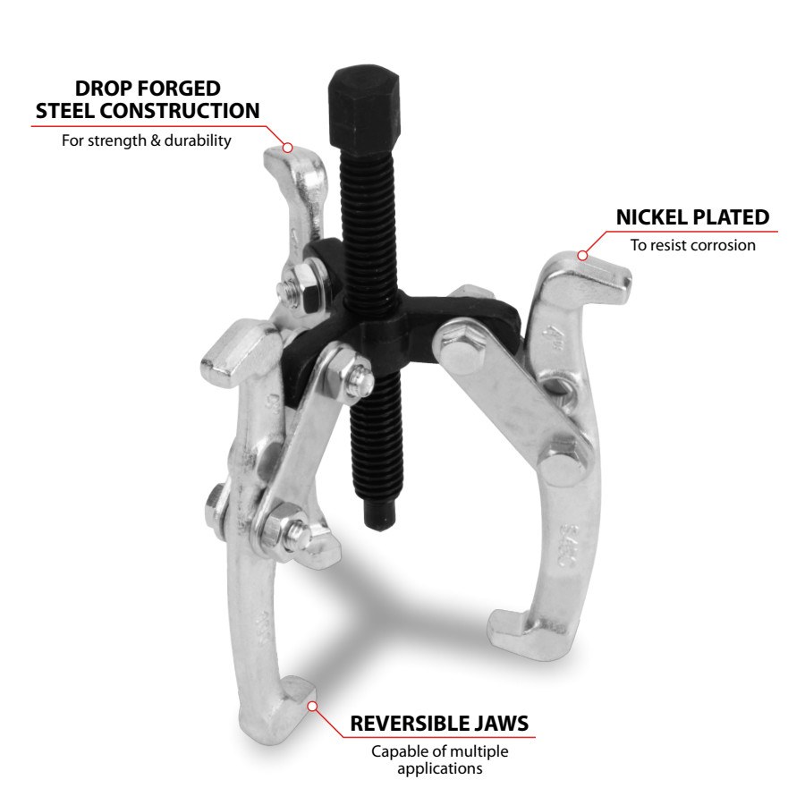 Performance Tool Gear Puller, 3 Inch Jaw Spread, Chrome Plated, Alloy Steel – W135P
