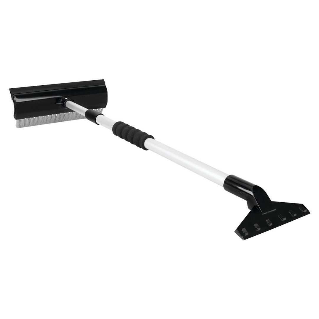 Performance Tool Ice Scraper/ Snow Brush, 3-IN-1, 10 Inch Width Broom and 5-7/8 Inch Width Ice Scraper, Extends to 43-1/2 Inch Length – W1465