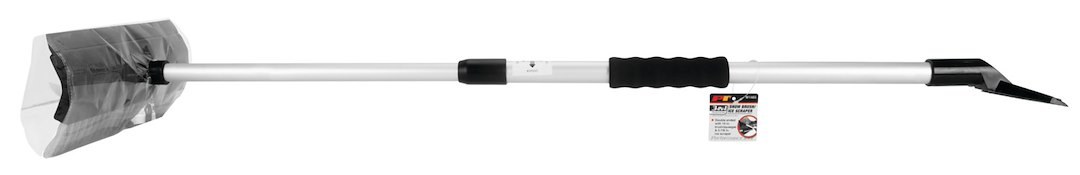 Performance Tool Ice Scraper/ Snow Brush, 3-IN-1, 10 Inch Width Broom and 5-7/8 Inch Width Ice Scraper, Extends to 43-1/2 Inch Length – W1465
