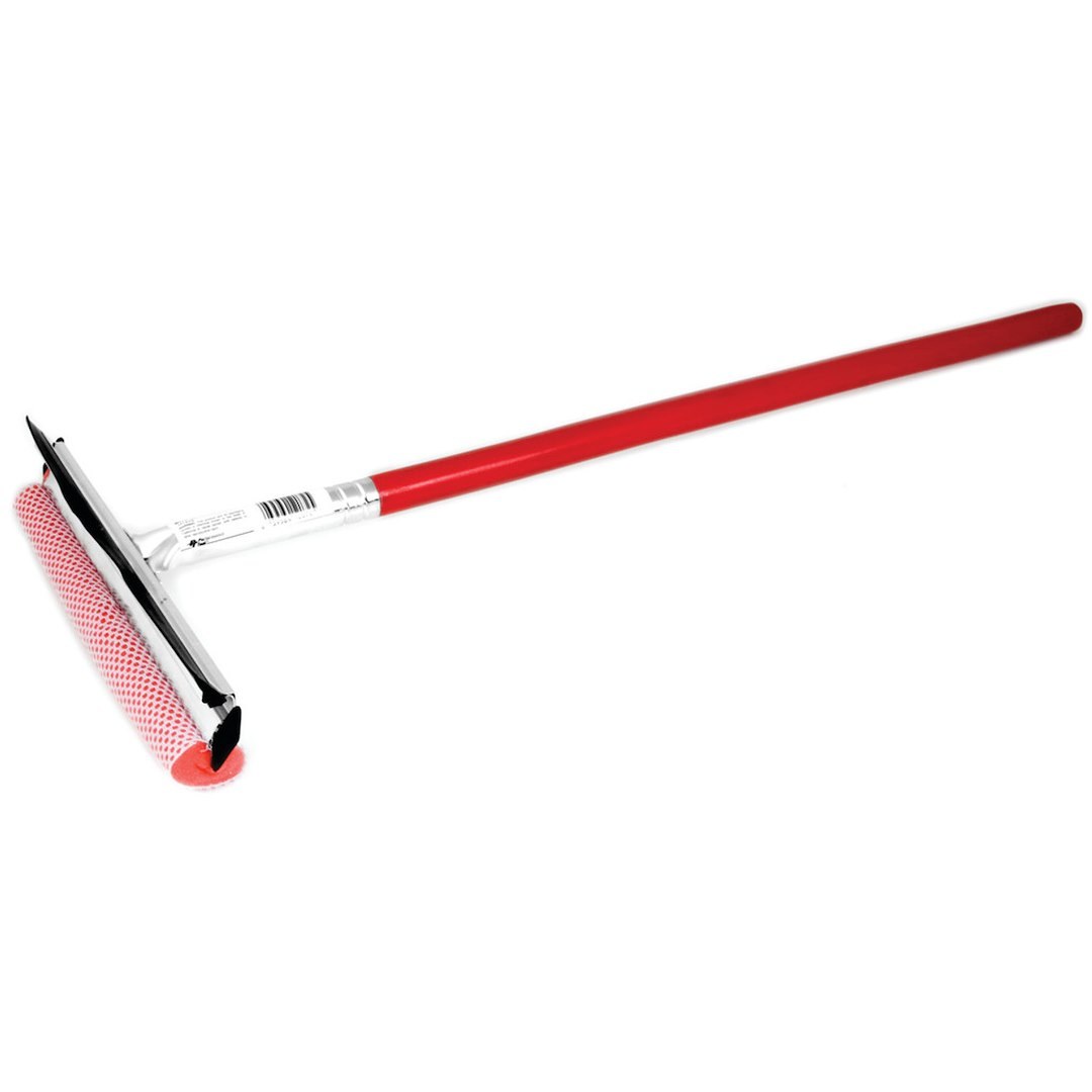 Performance Tool Squeegee, 10 Inch Blade/ 20 Inch Handle, Rubber Blade, Wood Handle – W1472