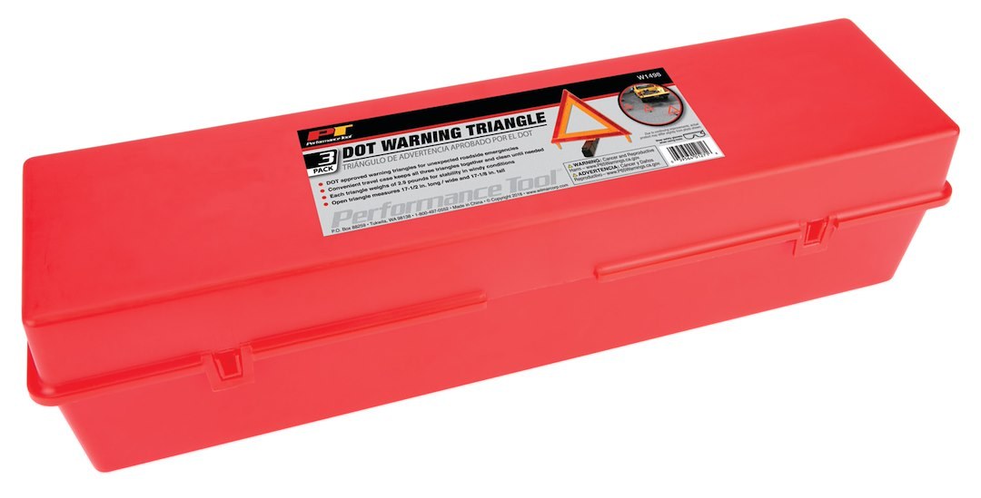 Performance Tool Emergency Reflector Kit, Set of 3, 17-1/2 Inch Length X 17.2 Inch Height, With Storage Case – W1498