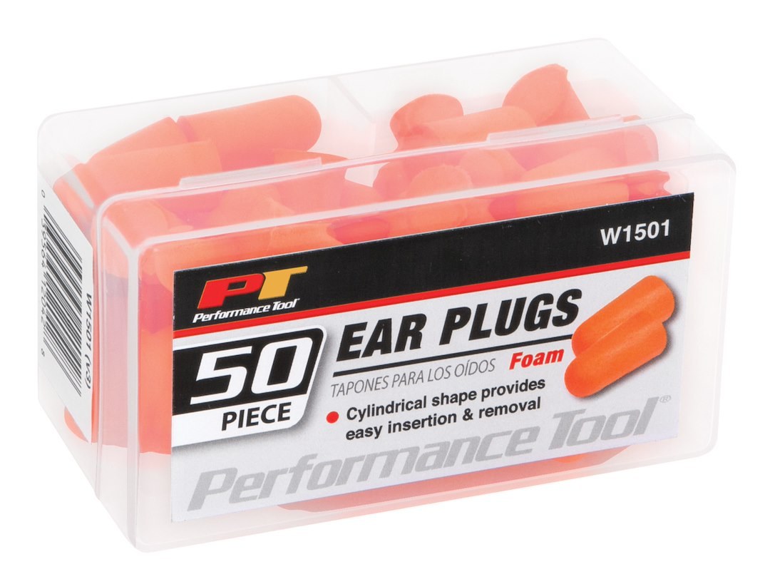 Performance Tool Earplugs, One Size Fits All, 30 Decibels, Orange, Foam, With Storage Case, 50 Piece – W1501
