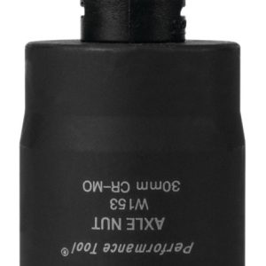 Performance Tool Socket, 1/2 Inch Drive, 30 Millimeter, Metric, Front Wheel Drive Axle Nut Socket, Black, Chrome Moly Steel, Single – W153