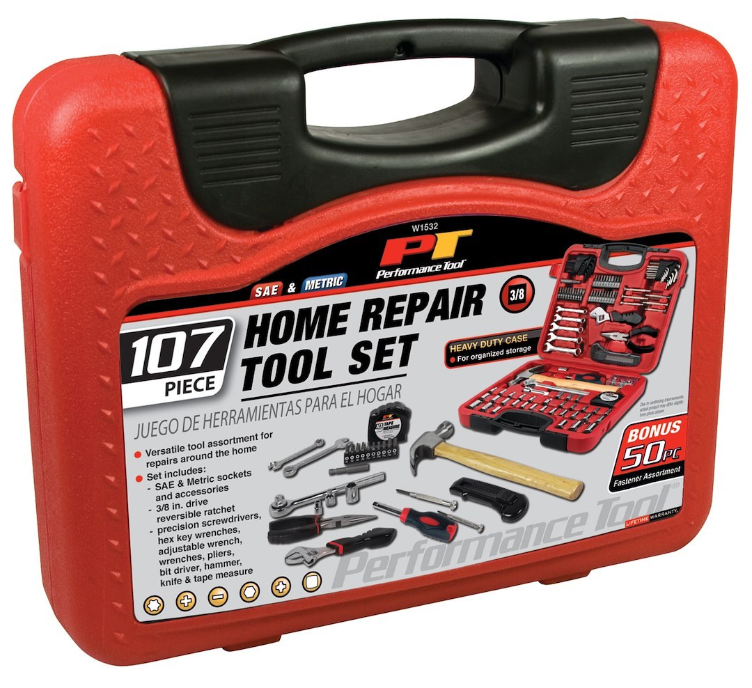 Performance Tool Tool Set, For General Work, 107 Piece Set – W1532