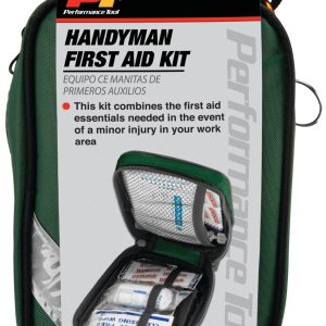 Performance Tool First Aid Kit, Compact Zipper Case with Handy Carabiner Clip, 22 Piece Kit – W1554