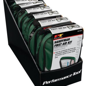 Performance Tool First Aid Kit, Compact Zipper Case with Handy Carabiner Clip, 22 Piece Kit – W1554