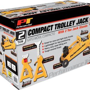 Performance Tool Jack, Floor Jack, Hydraulic, 4000 Pound Capacity, 13 Inch Max Lift Height, Yellow, Steel – W1605