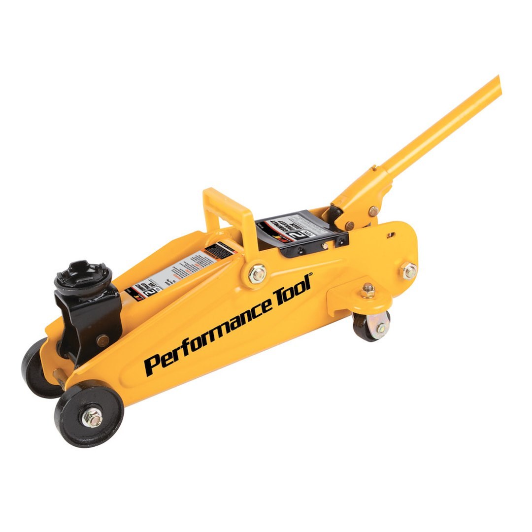 Performance Tool Jack, Floor Jack, Hydraulic, 4000 Pound Capacity, 13 Inch Max Lift Height, Yellow, Steel – W1606