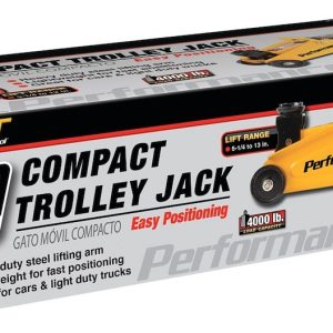 Performance Tool Jack, Floor Jack, Hydraulic, 4000 Pound Capacity, 13 Inch Max Lift Height, Yellow, Steel – W1606