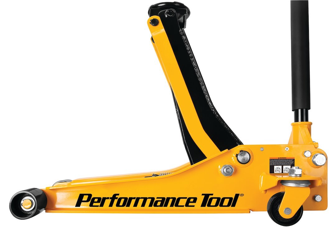 Performance Tool Jack, Floor Jack, Hydraulic, 6000 Pound Capacity, 19-7/8 Inch Max Lift Height, Yellow, Steel – W1617