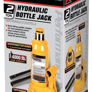 Performance Tool Jack, Bottle Jack, Hydraulic, 2 Ton Capacity, 7-1/8 to 13-1/2 Inch Lift Height, Yellow – W1621